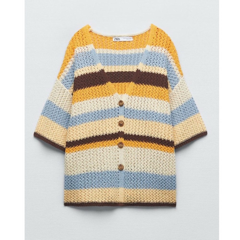 Zara Striped knit cardigan S